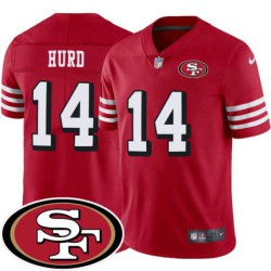 49ers #14 Jalen Hurd SF Patch Jersey -Red2