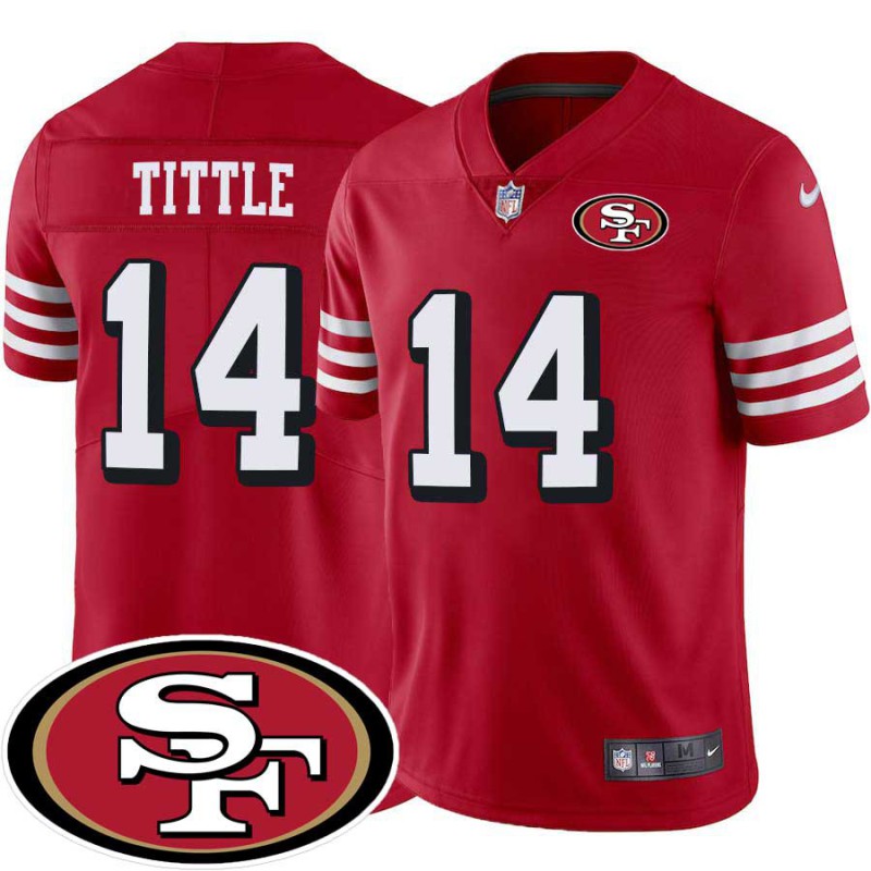 49ers #14 Y.A. Tittle SF Patch Jersey -Red2