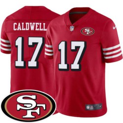 49ers #17 Mike Caldwell SF Patch Jersey -Red2