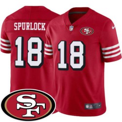 49ers #18 Micheal Spurlock SF Patch Jersey -Red2