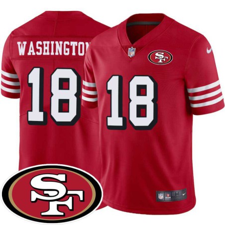 49ers #18 Gene Washington SF Patch Jersey -Red2