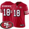 49ers #18 Mitch Wishnowsky SF Patch Jersey -Red2