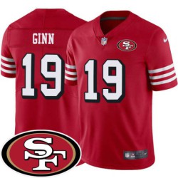 49ers #19 Ted Ginn Jr. SF Patch Jersey -Red2
