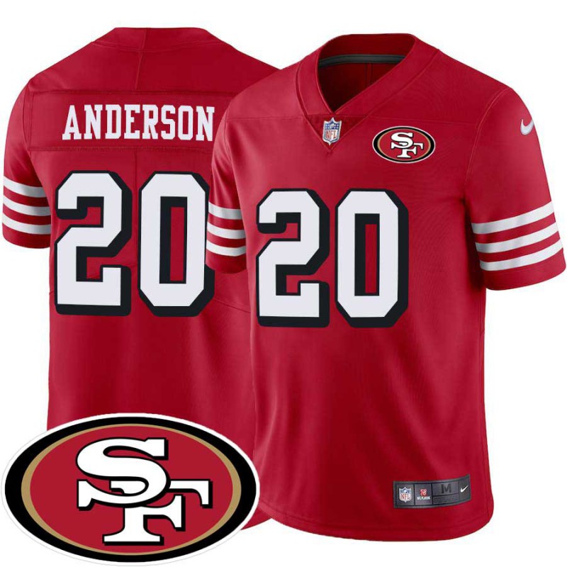 49ers #20 Terry Anderson SF Patch Jersey -Red2