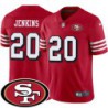 49ers #20 Jackrabbit Jenkins SF Patch Jersey -Red2