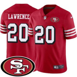 49ers #20 Amos Lawrence SF Patch Jersey -Red2