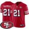 49ers #21 Tony Calvelli SF Patch Jersey -Red2