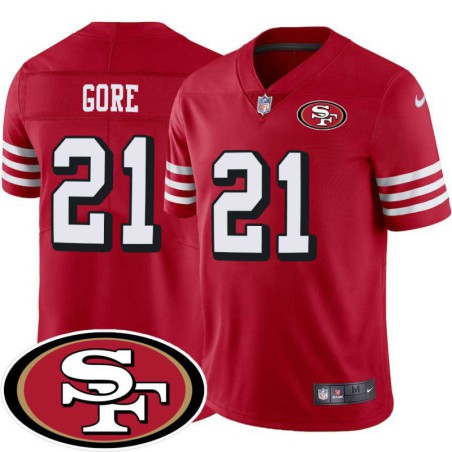 49ers #21 Frank Gore SF Patch Jersey -Red2