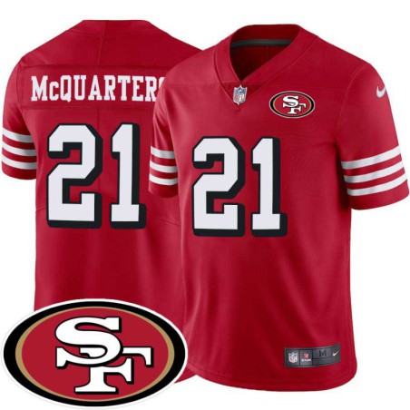 49ers #21 R.W. McQuarters SF Patch Jersey -Red2