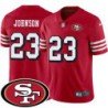 49ers #23 Bill Johnson SF Patch Jersey -Red2