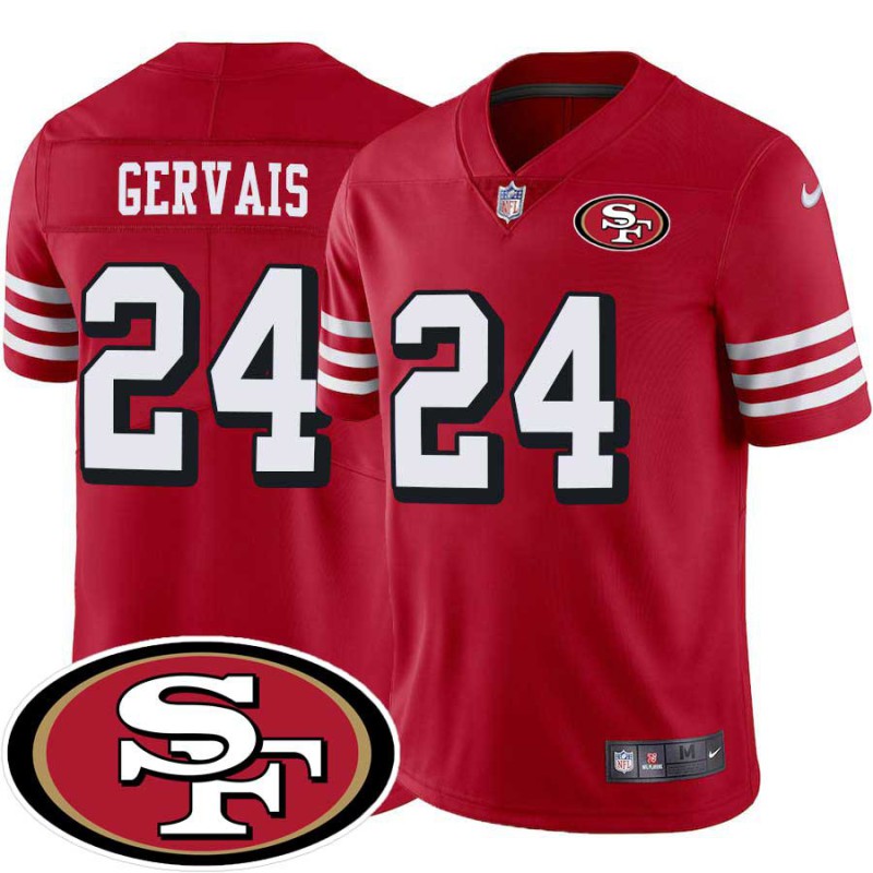 49ers #24 Rick Gervais SF Patch Jersey -Red2