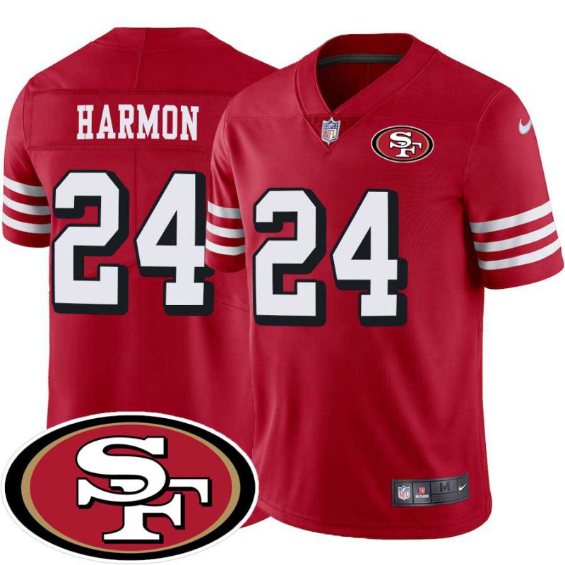 49ers #24 Derrick Harmon SF Patch Jersey -Red2