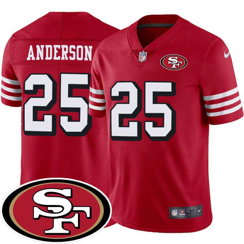 49ers #25 Marques Anderson SF Patch Jersey -Red2