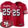 49ers #25 Jack Baldwin SF Patch Jersey -Red2