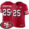 49ers #25 Jamal Robertson SF Patch Jersey -Red2