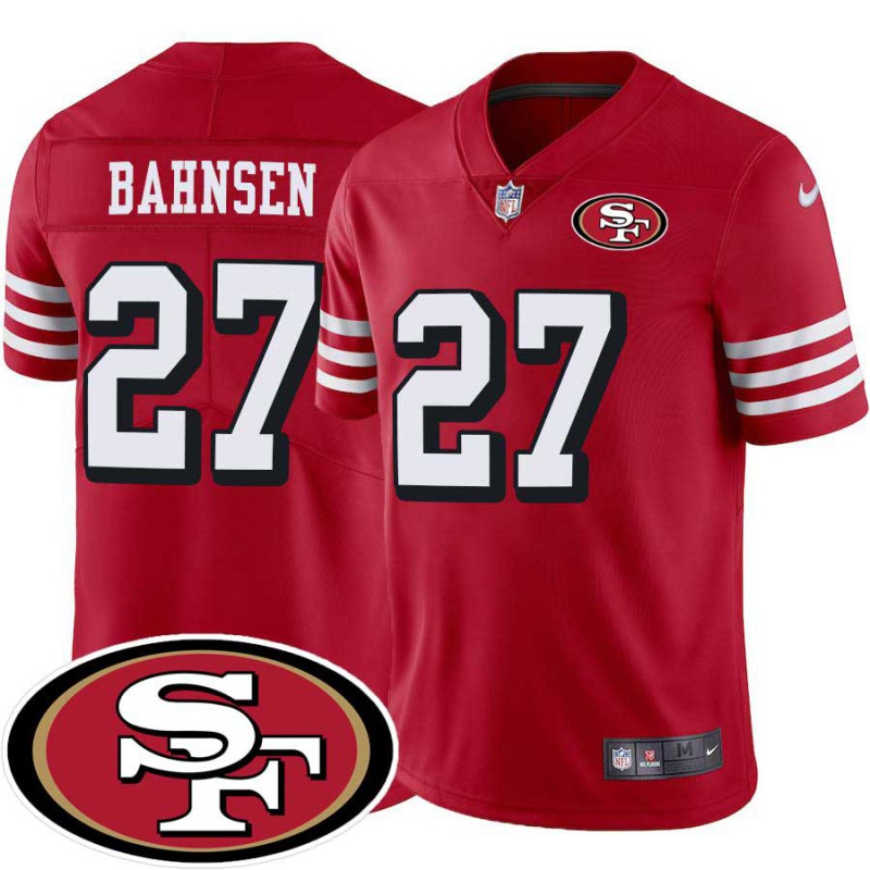 49ers #27 Ken Bahnsen SF Patch Jersey -Red2