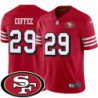 49ers #29 Glen Coffee SF Patch Jersey -Red2