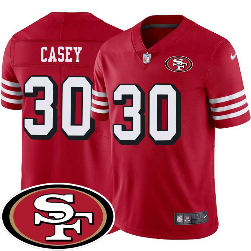 49ers #30 Bernie Casey SF Patch Jersey -Red2