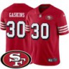 49ers #30 Kendall Gaskins SF Patch Jersey -Red2