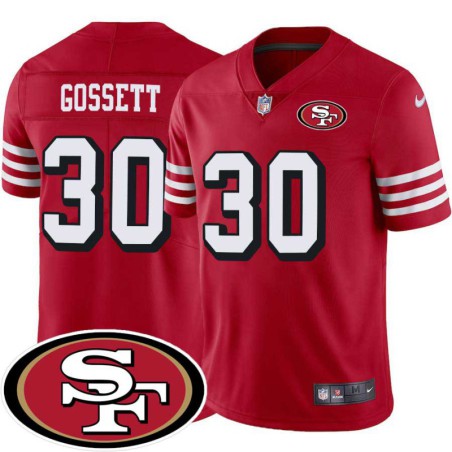 49ers #30 Bruce Gossett SF Patch Jersey -Red2