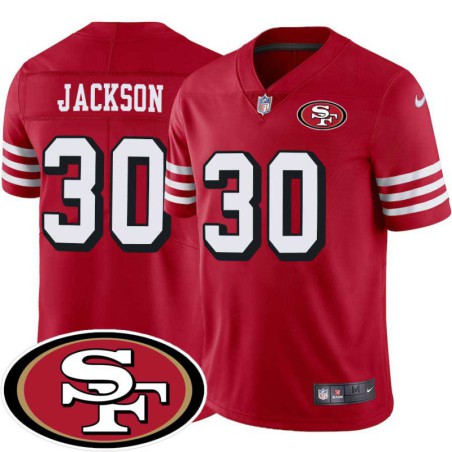 49ers #30 Asa Jackson SF Patch Jersey -Red2