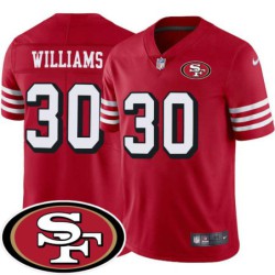 49ers #30 Dave Williams SF Patch Jersey -Red2