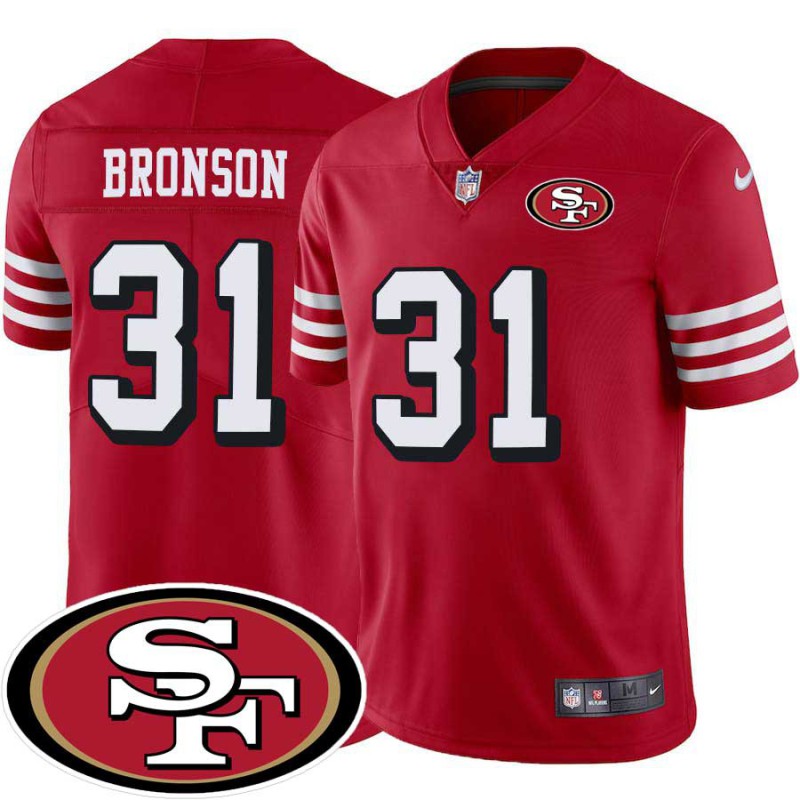 49ers #31 Zack Bronson SF Patch Jersey -Red2