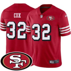 49ers #32 Jim Cox SF Patch Jersey -Red2