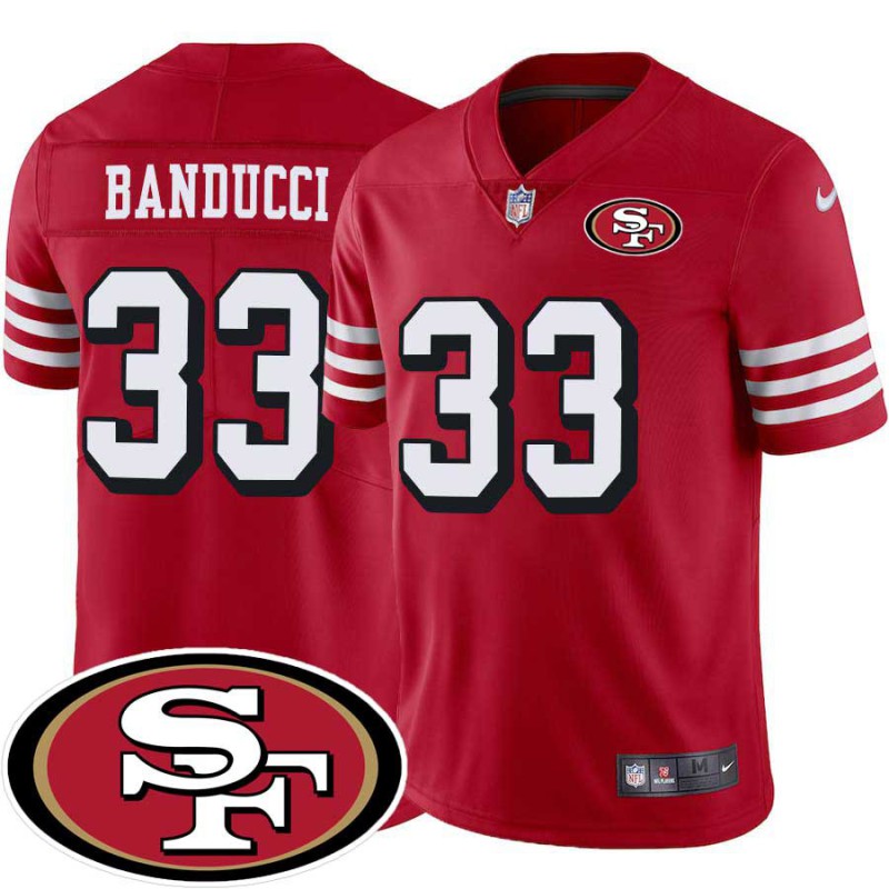 49ers #33 Bruno Banducci SF Patch Jersey -Red2