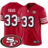 49ers #33 Roger Craig SF Patch Jersey -Red2