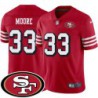 49ers #33 Jason Moore SF Patch Jersey -Red2