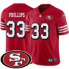 49ers #33 Lawrence Phillips SF Patch Jersey -Red2