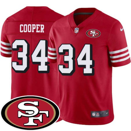 49ers #34 Bill Cooper SF Patch Jersey -Red2