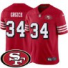 49ers #34 Visco Grgich SF Patch Jersey -Red2