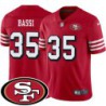 49ers #35 Dick Bassi SF Patch Jersey -Red2