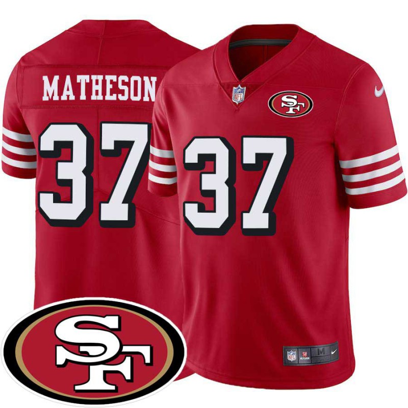 49ers #37 Riley Matheson SF Patch Jersey -Red2