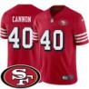 49ers #40 Trenton Cannon SF Patch Jersey -Red2