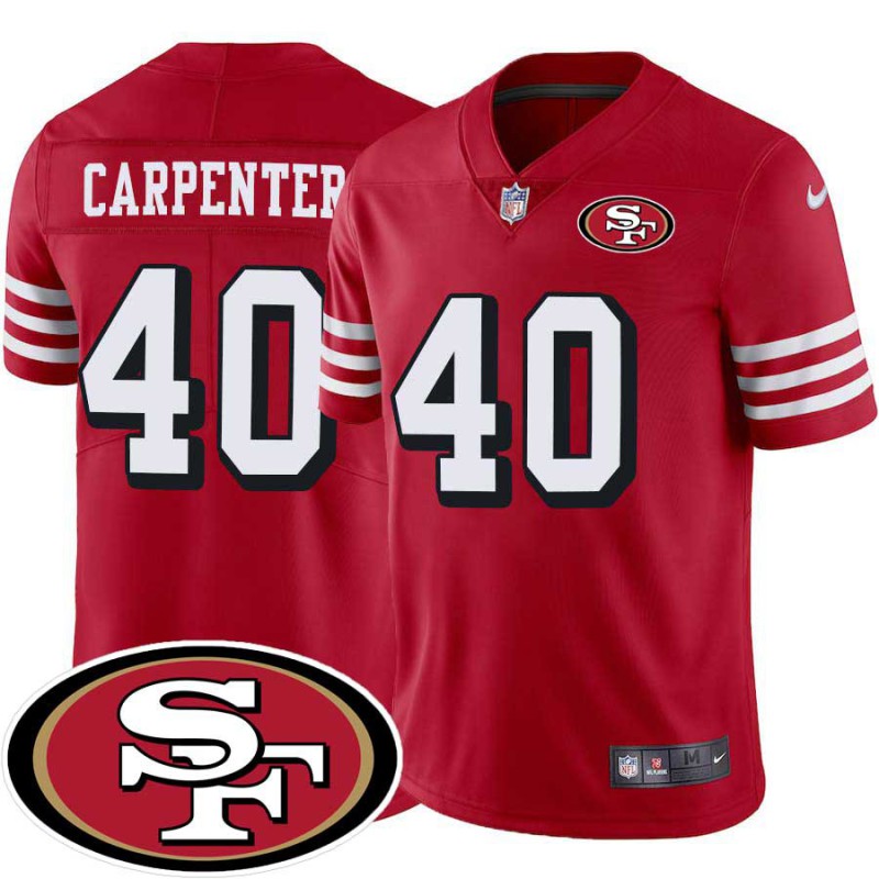 49ers #40 Jack Carpenter SF Patch Jersey -Red2