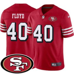 49ers #40 William Floyd SF Patch Jersey -Red2