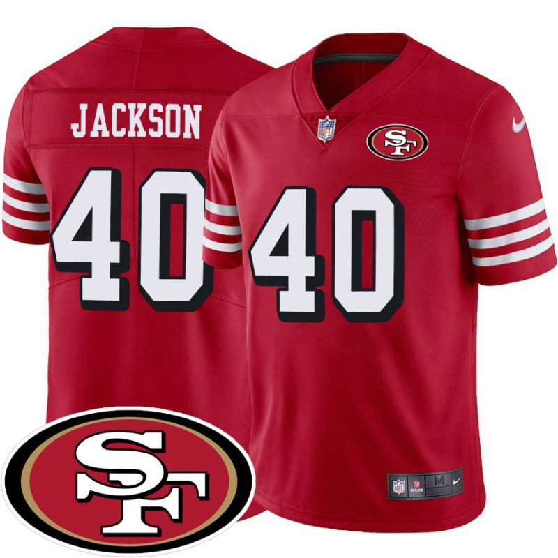 49ers #40 Wilbur Jackson SF Patch Jersey -Red2