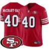 49ers #40 Marcelino McCrary-Ball SF Patch Jersey -Red2