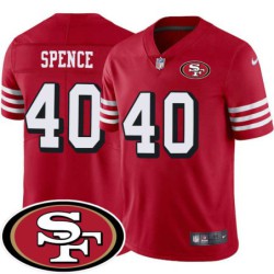 49ers #40 Julian Spence SF Patch Jersey -Red2