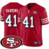 49ers #41 Tayler Hawkins SF Patch Jersey -Red2