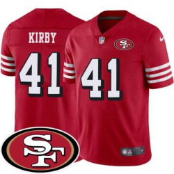 49ers #41 Terry Kirby SF Patch Jersey -Red2