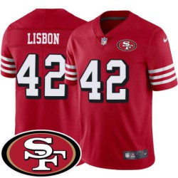 49ers #42 Don Lisbon SF Patch Jersey -Red2