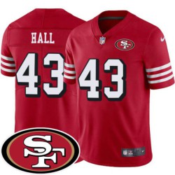 49ers #43 Darryl Hall SF Patch Jersey -Red2