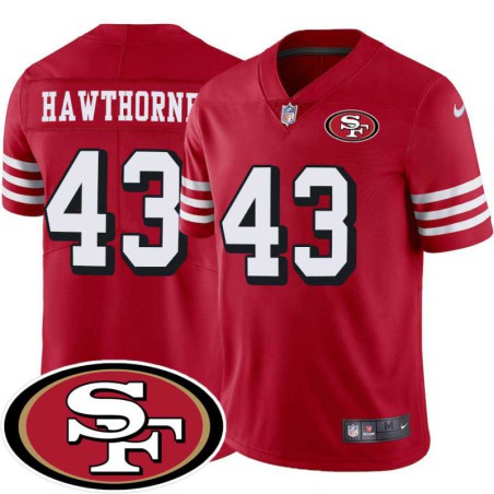 49ers #43 Duane Hawthorne SF Patch Jersey -Red2