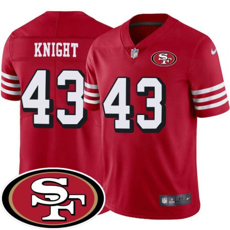 49ers #43 Qwuantrezz Knight SF Patch Jersey -Red2