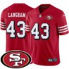 49ers #43 Antonio Langham SF Patch Jersey -Red2