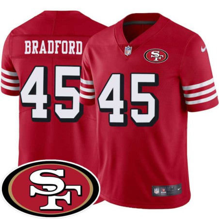 49ers #45 Carl Bradford SF Patch Jersey -Red2